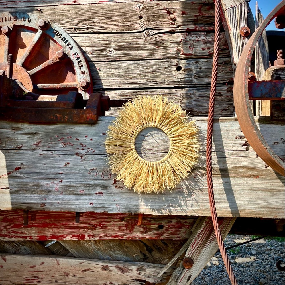 Bohemian Raffia Ribbon Sun Wreath
